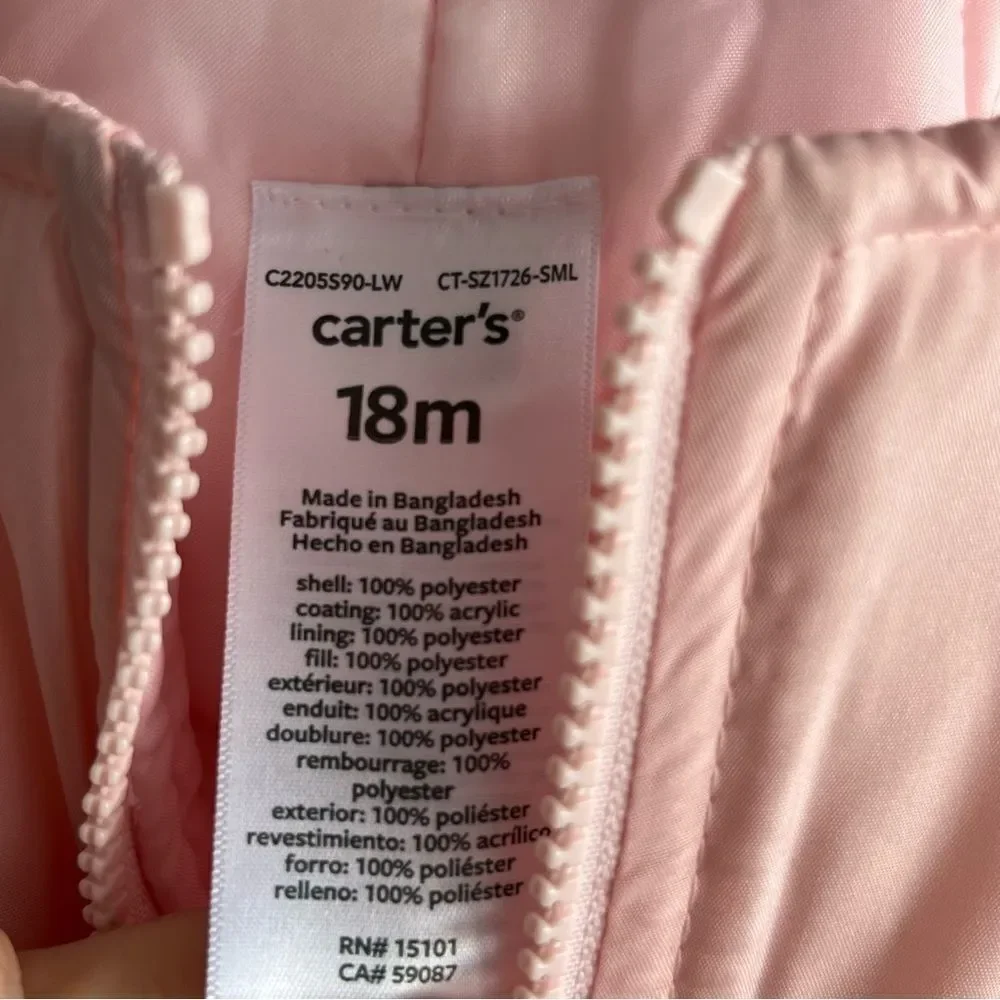 Carter's Light Pink Ski Bib